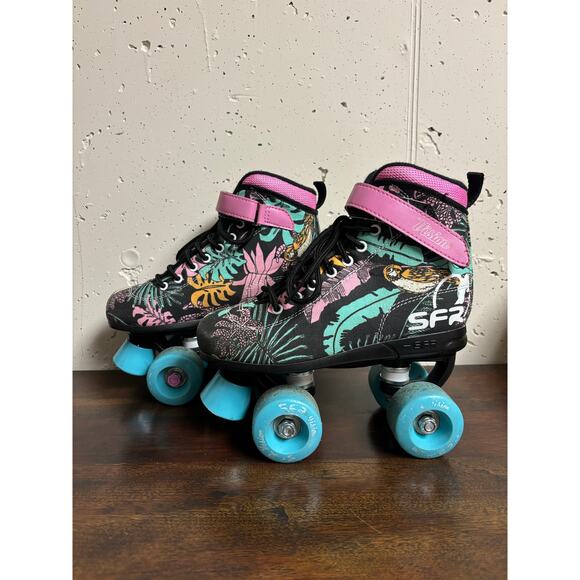 SRF Vision Canvas Blue Pink Quad Recreational Roller Blade Skates UK 3 US 4 - Picture 3 of 8